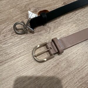 Calvin Klein Black and Brown Leather Belts